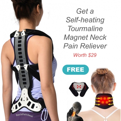 BackPainSeal™ DO-890 Posture Corrector for Hunched back, Slouching, Kyphosis and Vertebral Compression Fracture + FREE Neck Pain Reliever (Combo Offer) 1