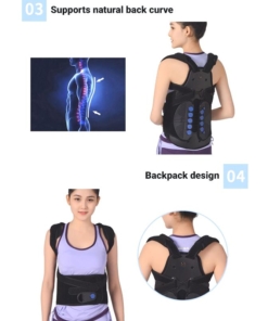 BackPainSeal™ DO-577 Full Back TLSO Brace for Vertebral Fracture, Lordosis, Herniated Discs and Postural Extension + FREE Neck Pain Reliever (Combo Offer) 13 Image showing backpack design of TSLO brace that supports natural back curve